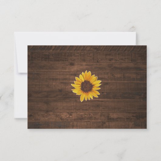 Carte RSVP de mariage Rustic Sunflower String (Dos)