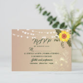 Carte RSVP de mariage Rustic Sunflower String (Debout devant)