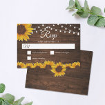 Carte RSVP de mariage Rustic Sunflower String<br><div class="desc">Cette carte de mariage RSVP présente de jolis tournesols aquarellés et des lampes à cordes sur un arrière - plan rustique en bois foncé. Cliquez sur le bouton personnaliser pour plus de flexibilité dans la modification du texte ! Des variantes de cette conception ainsi que des produits de coordination sont...</div>