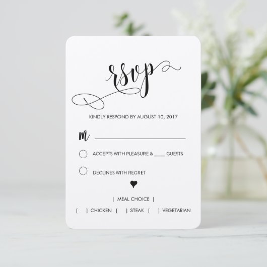 Carte RSVP de mariage rustique (Debout devant)