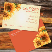 Carte RSVP de mariage rustique de tournesol