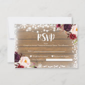 Carte RSVP de mariage rustique d'hiver (Devant)
