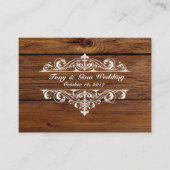 Carte RSVP de mariage rustique en bois (Devant)