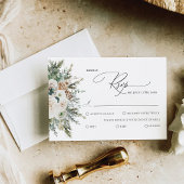 Carte RSVP de mariage Rustique en Pinecone d'hiver