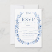 Carte RSVP de mariage rustique fleur sauvage bleu  (Devant)