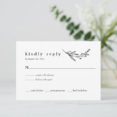Carte RSVP de mariage rustique fleur sauvage Folk (Debout devant)
