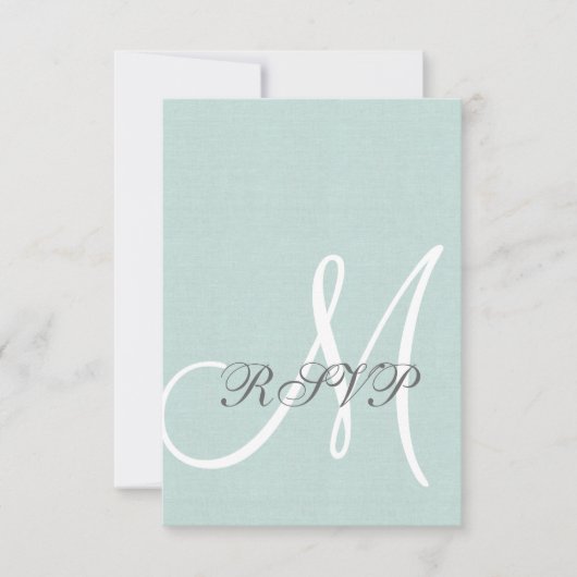 Carte RSVP de mariage rustique Mint Green Linen (Devant)