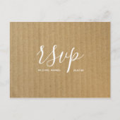 Carte Rsvp de mariage rustique | Script papier Kra (Devant)