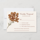 Carte RSVP de mariage rustique simple Fleur sauvag (Devant)