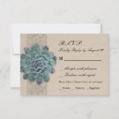 Carte RSVP de mariage rustique Succulent (Devant)