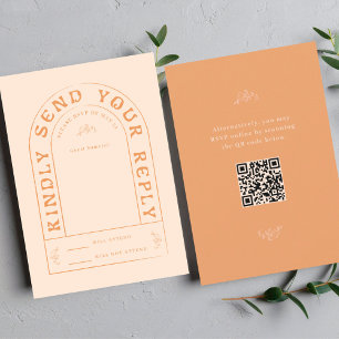 Carte RSVP de mariage San Miguel avec code QR