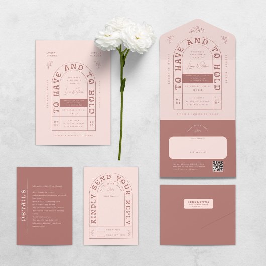Carte RSVP de mariage San Miguel avec code QR