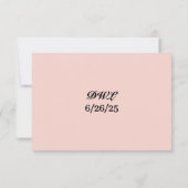 Carte RSVP de mariage Satin Blush (Dos)