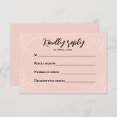 Carte RSVP de mariage Satin Blush (Devant / Derrière)