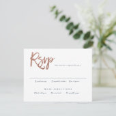 Carte rsvp de mariage script moderne (Debout devant)