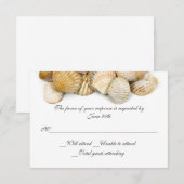 Carte RSVP de mariage Sea Shells (Devant / Derrière)