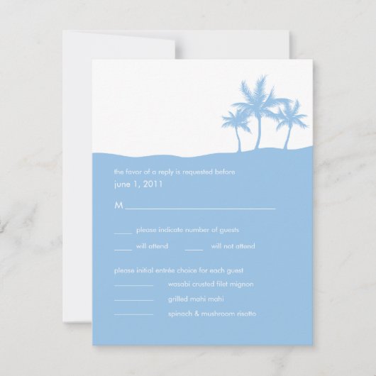 Carte RSVP de mariage Seaside Dreams (Devant)