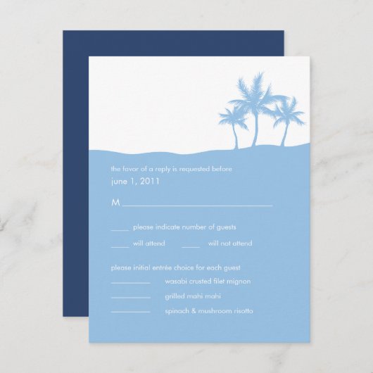 Carte RSVP de mariage Seaside Dreams (Devant / Derrière)