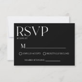 Carte RSVP de mariage simple classique moderne (Devant)