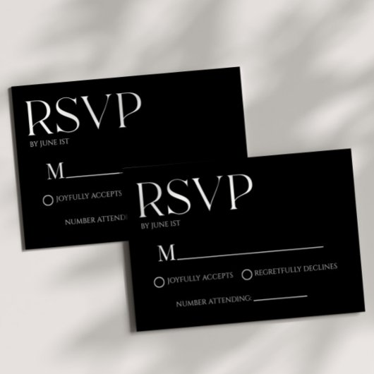 Carte RSVP de mariage simple classique moderne