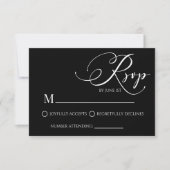 Carte RSVP de mariage simple classique moderne (Devant)