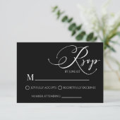 Carte RSVP de mariage simple classique moderne (Debout devant)