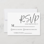 Carte RSVP de mariage simple classique moderne (Devant)