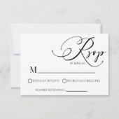 Carte RSVP de mariage simple classique moderne (Devant)