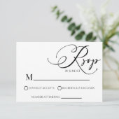Carte RSVP de mariage simple classique moderne (Debout devant)