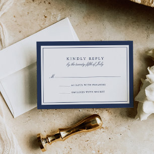 Carte RSVP de mariage simple couleur personnalisée