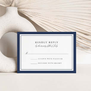 Carte RSVP de mariage simple couleur personnalisée