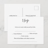 Carte RSVP de mariage simple et moderne (Devant / Derrière)