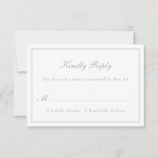 Carte RSVP de mariage simple moderne minimaliste é (Devant)