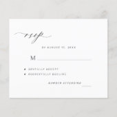 Carte RSVP de mariage simple noir et blanc Budget (Devant)