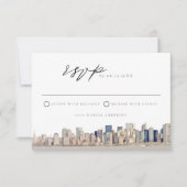 Carte RSVP de mariage Skyline de NEW YORK (Devant)