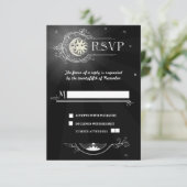 Carte RSVP de mariage soleil et lune (Debout devant)
