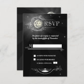 Carte RSVP de mariage soleil et lune (Devant / Derrière)
