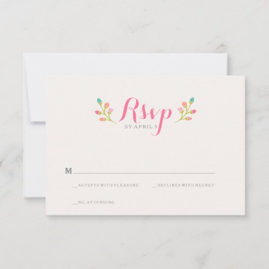 Carte RSVP de mariage Spring Florals (Devant)