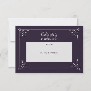 Carte RSVP de mariage Stardust