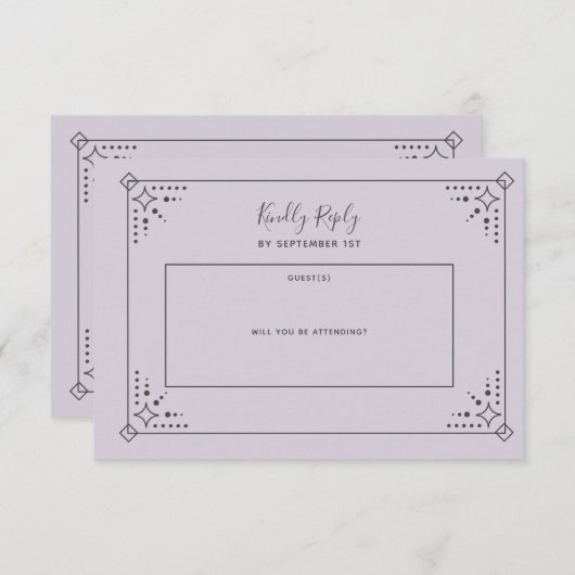 Carte RSVP de mariage Stardust (Devant / Derrière)