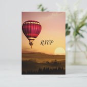 Carte RSVP de mariage Sunset Balloon à air chaud (Debout devant)