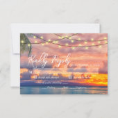 Carte RSVP de mariage Sunset Beach String (Devant)