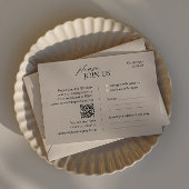 Carte RSVP de mariage taupe moderne avec code QR