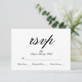 Carte RSVP de mariage Toile & Calligraphie (Debout devant)