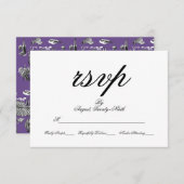 Carte RSVP de mariage Toile & Calligraphie (Devant / Derrière)