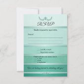 Carte RSVP de mariage ton rayé vert (Devant)