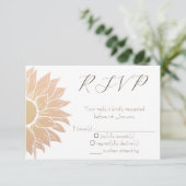 Carte RSVP de mariage Tournesol moderne et simple (Debout devant)