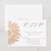 Carte RSVP de mariage Tournesol moderne et simple (Devant / Derrière)