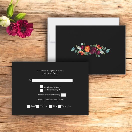 Carte rsvp de mariage traditionnel moody néerlanda