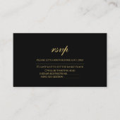Carte RSVP de mariage traditionnel noir et or simp (Devant)